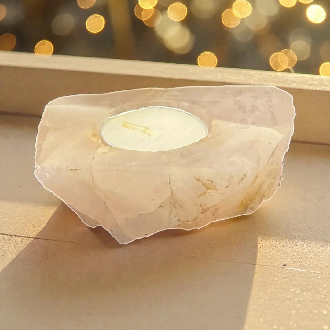 Rose Quartz Candle Holder