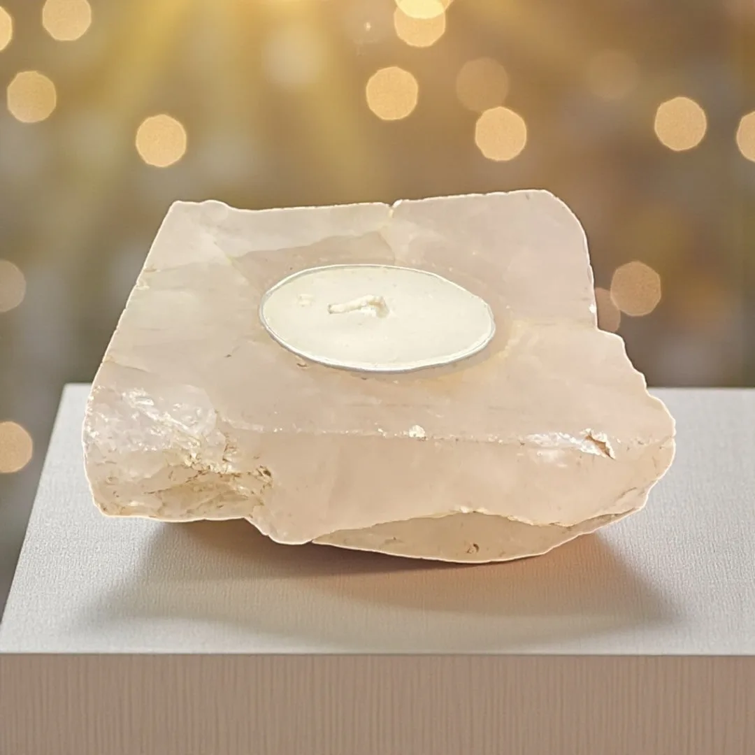 Rose Quartz Candle Holder