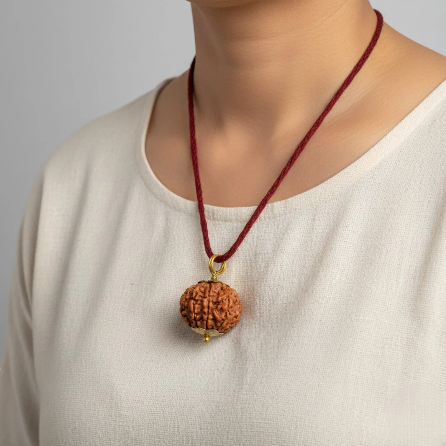 9 Mukhi Rudraksha Gold Plated Pendant