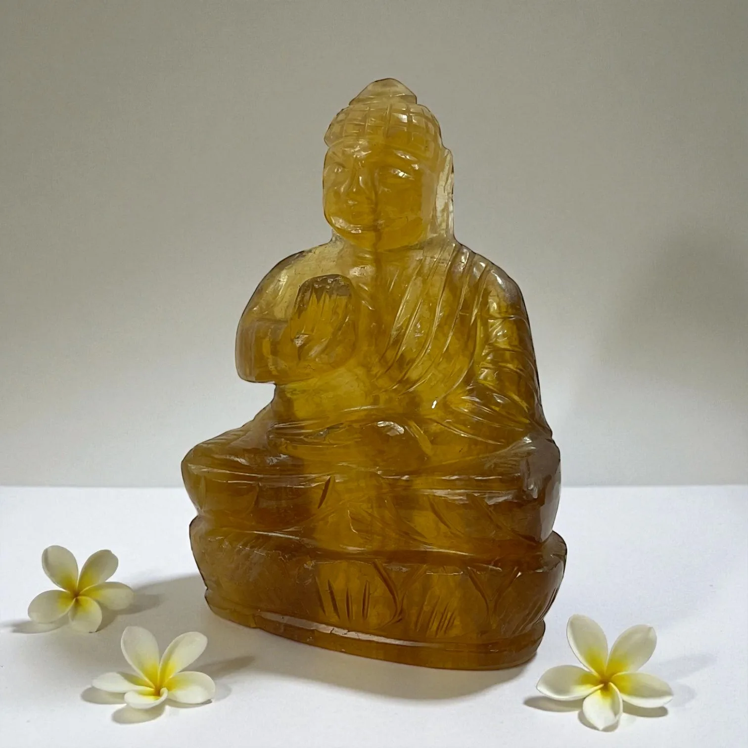 Yellow Fluorite Buddha