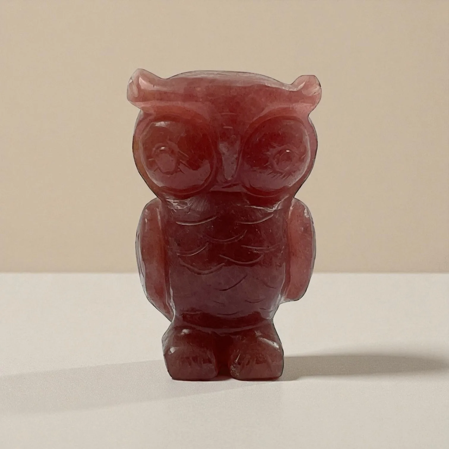 Strawberry Quartz Owl
