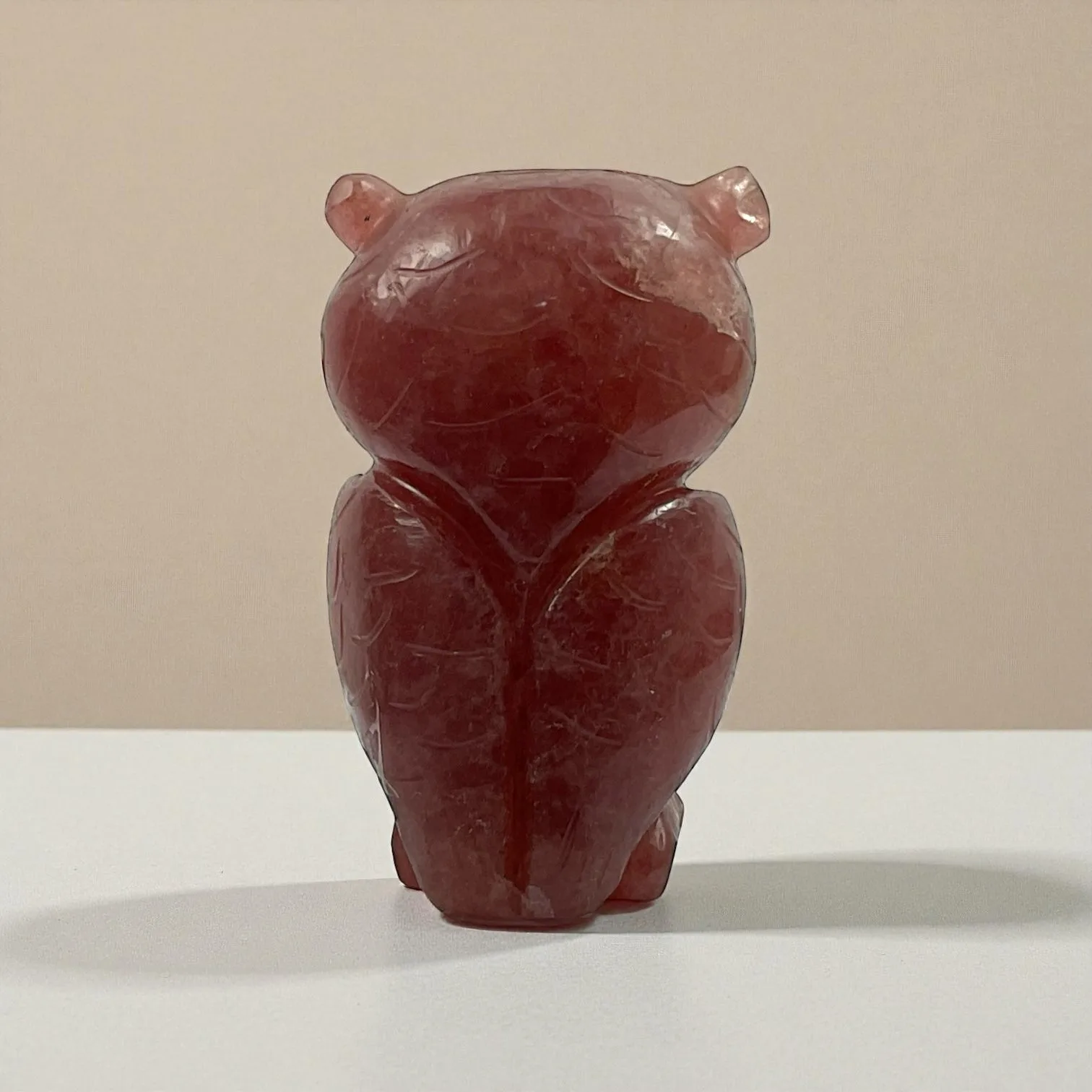 Strawberry Quartz Owl