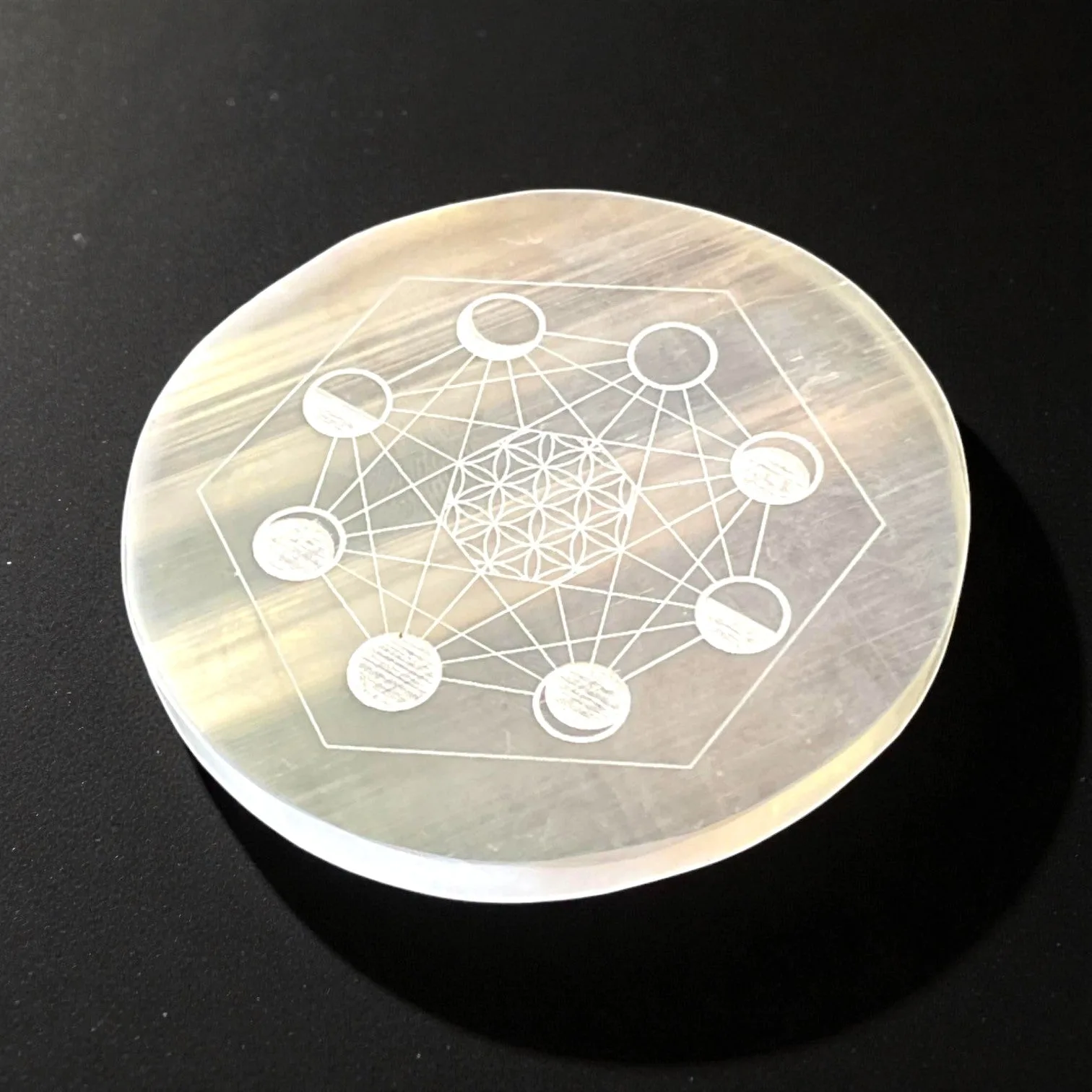 Selenite Round Charging Plate
