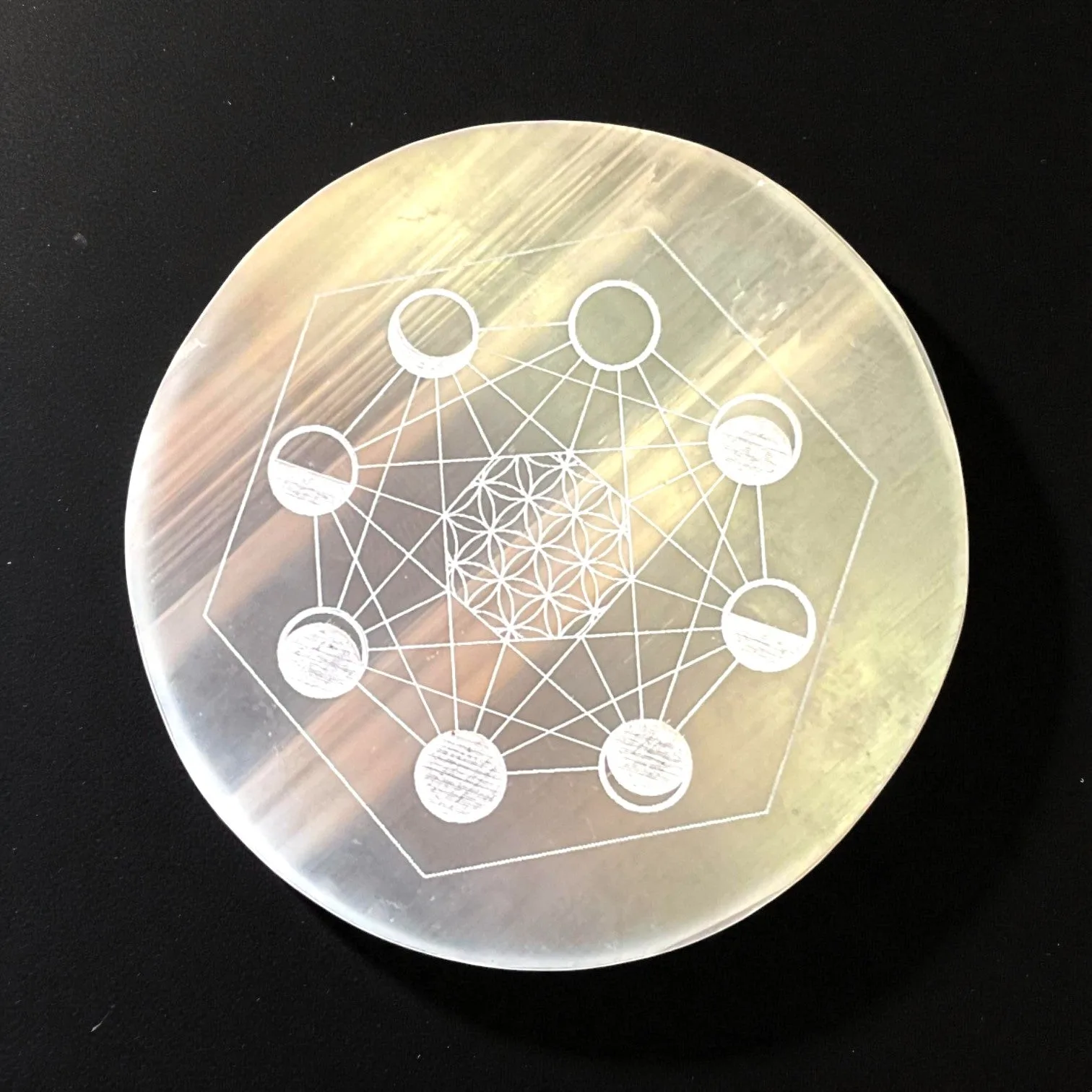 Selenite Round Charging Plate