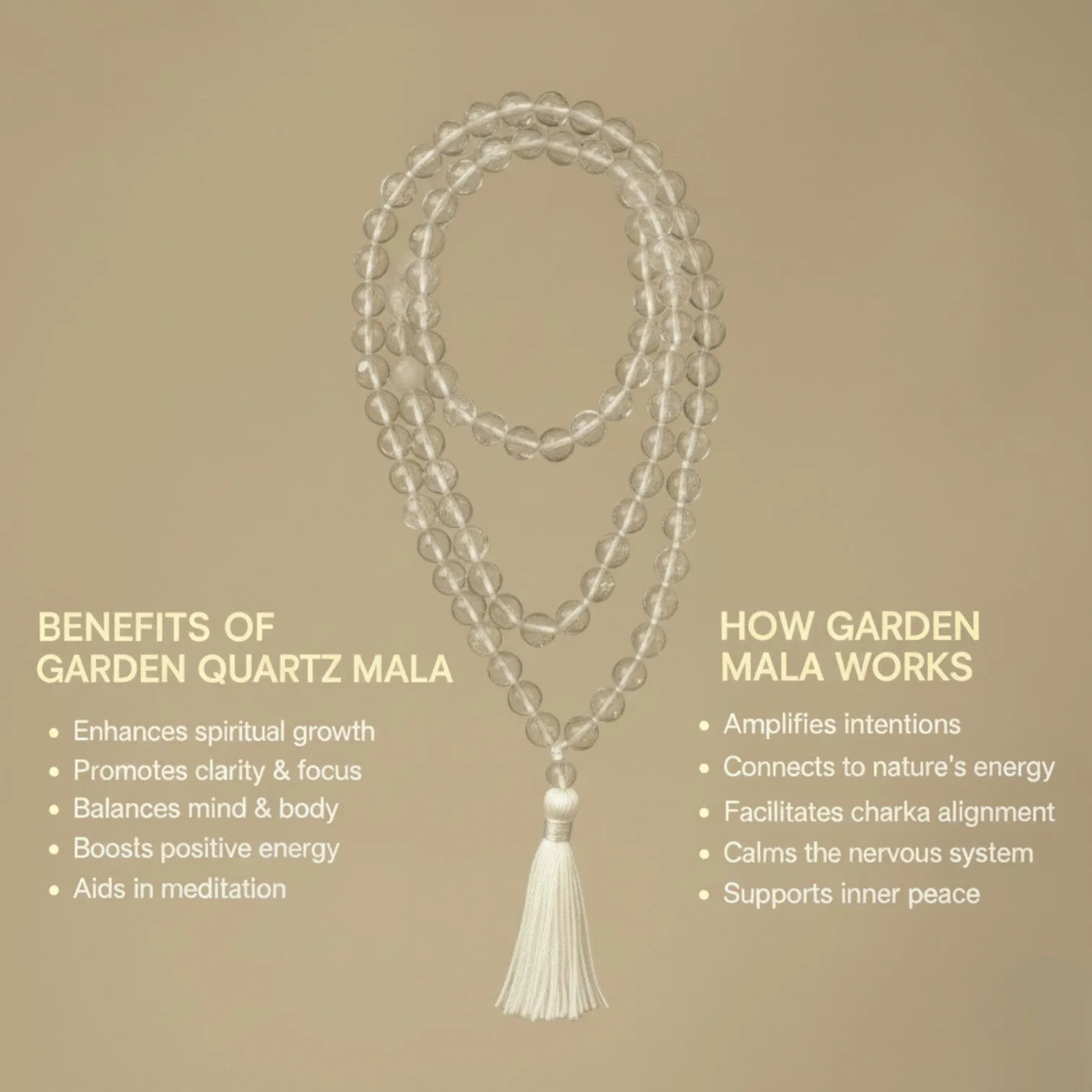 Garden Quartz Mala (108 beads) 8 mm