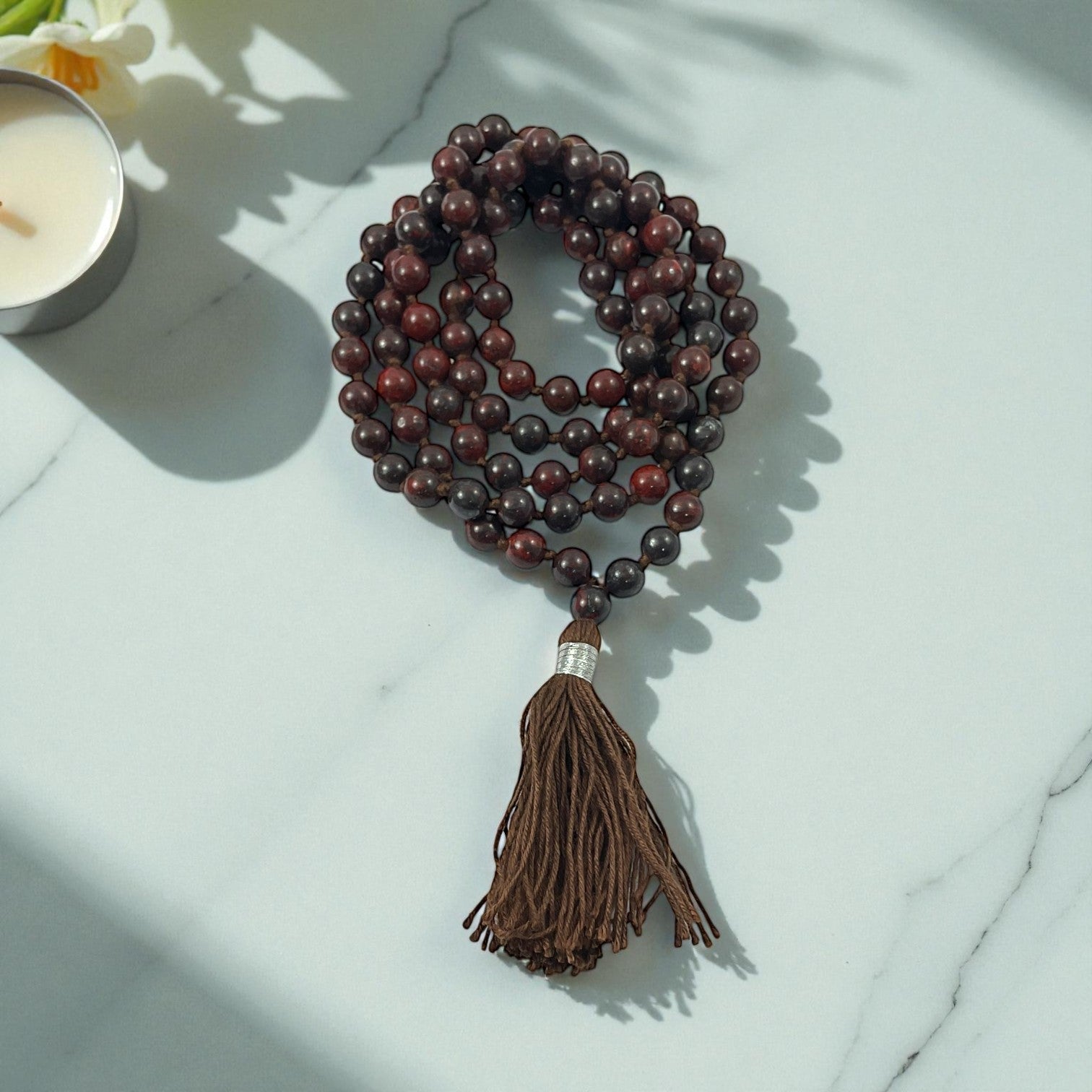 Brecciated Red Jasper Mala (108 beads) 8 mm