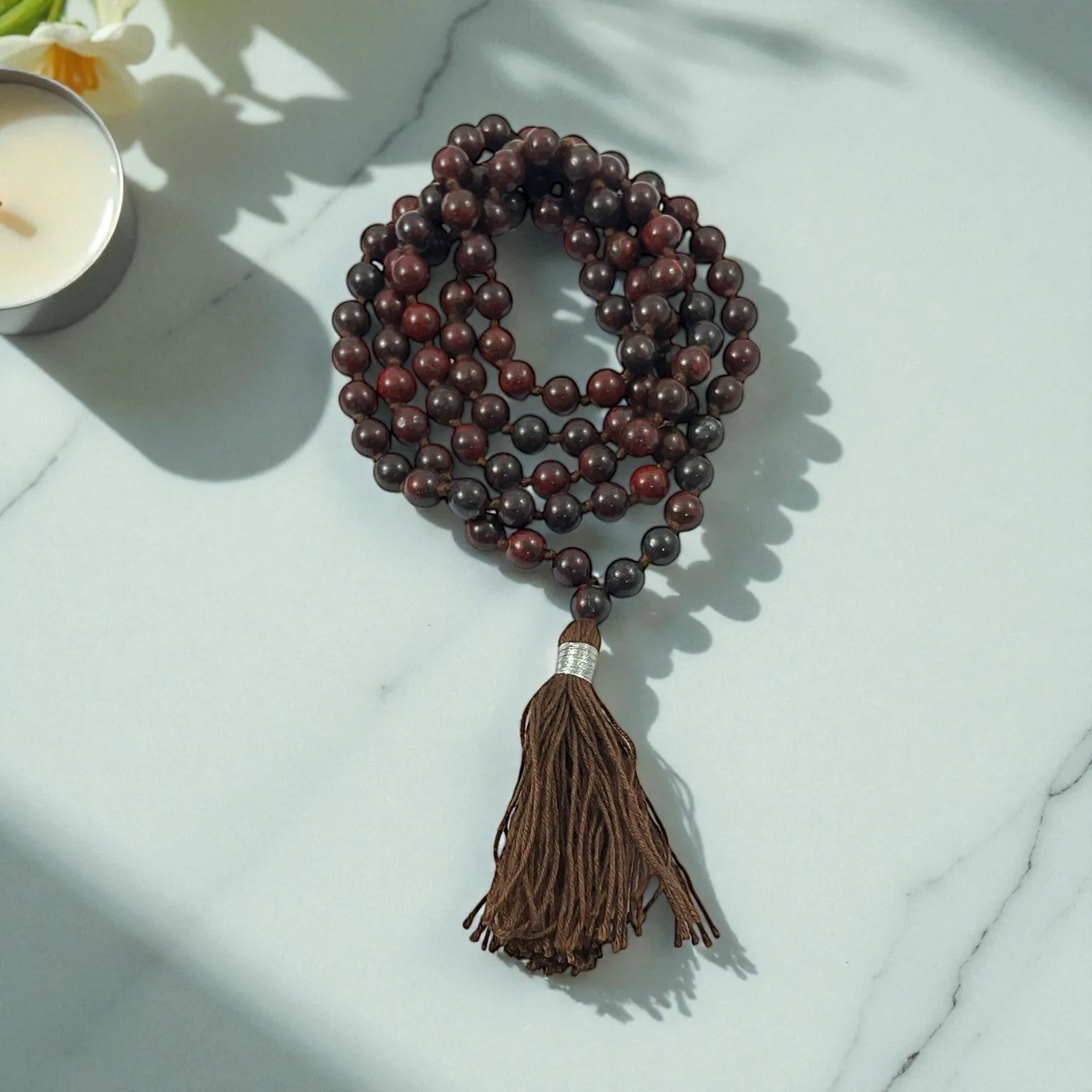 Brecciated Red Jasper Mala (108 beads) 8 mm