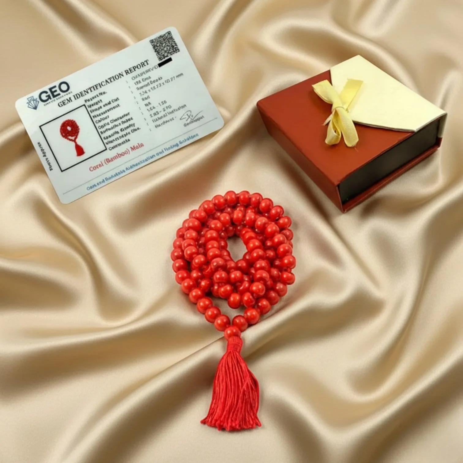 Coral (Moonga) Mala (108 beads) 10 mm