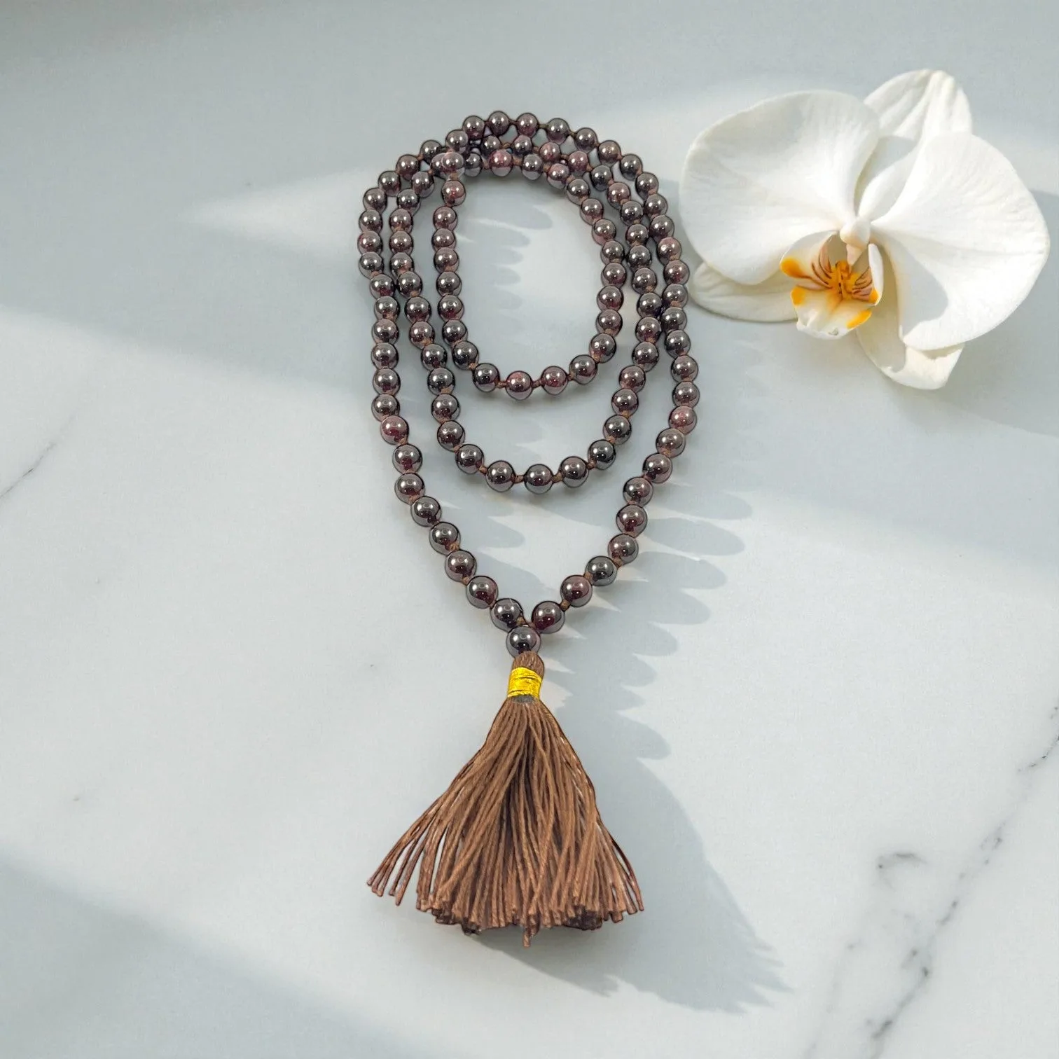 Garnet Mala (108 beads) 8 mm