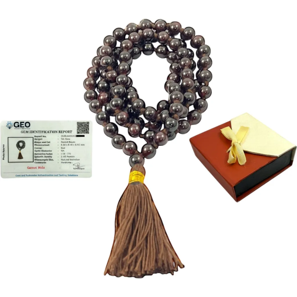 Garnet Mala (108 beads) 8 mm