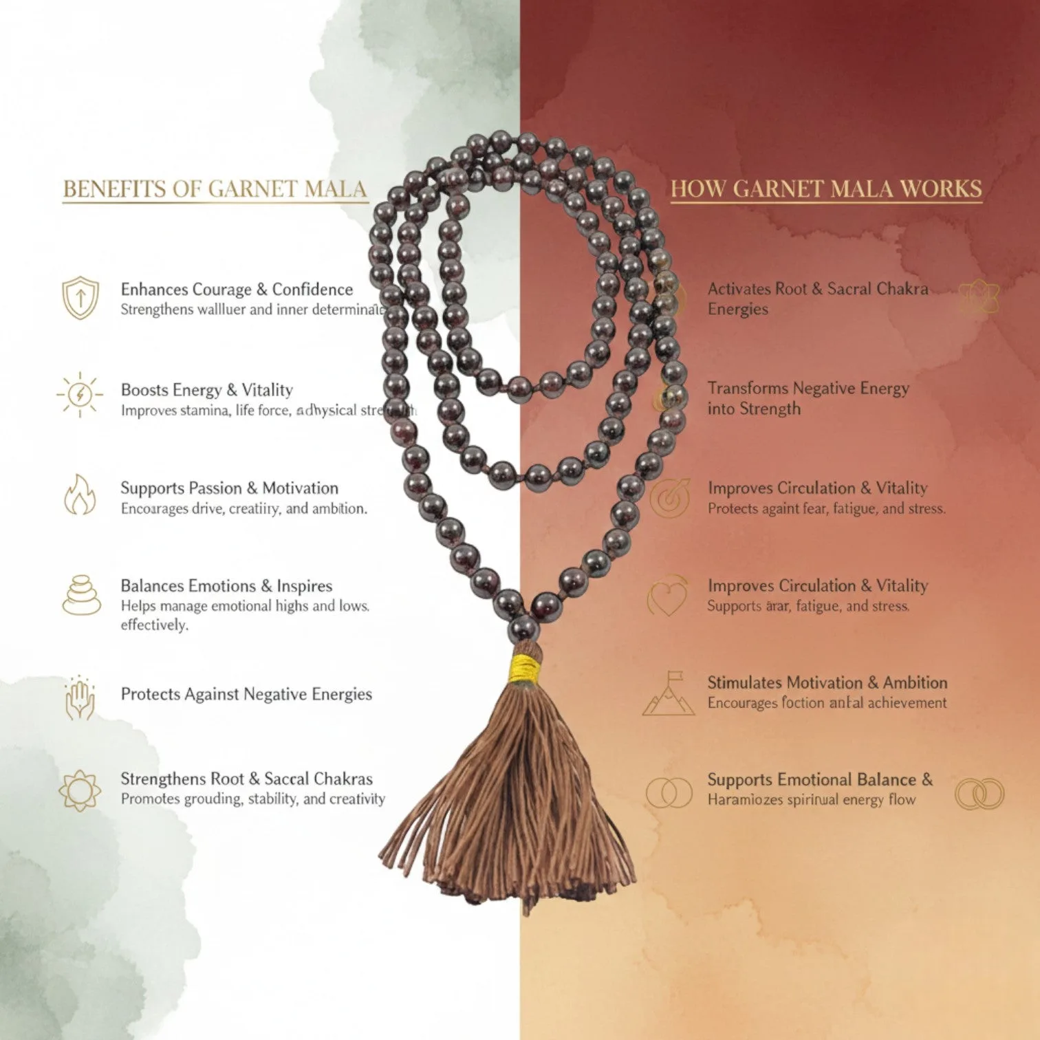 Garnet Mala (108 beads) 8 mm