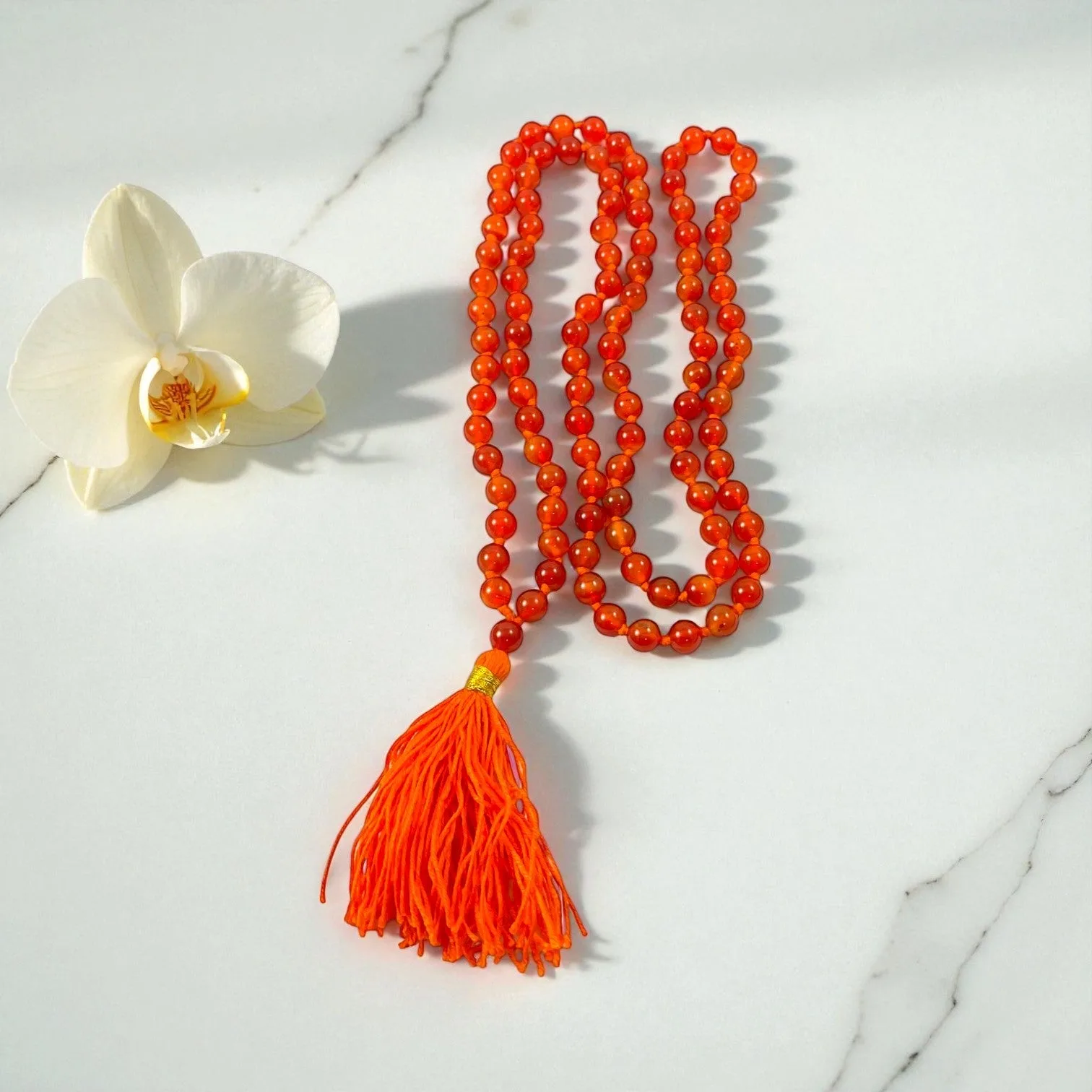 Carnelian Mala (108 beads) 8 mm