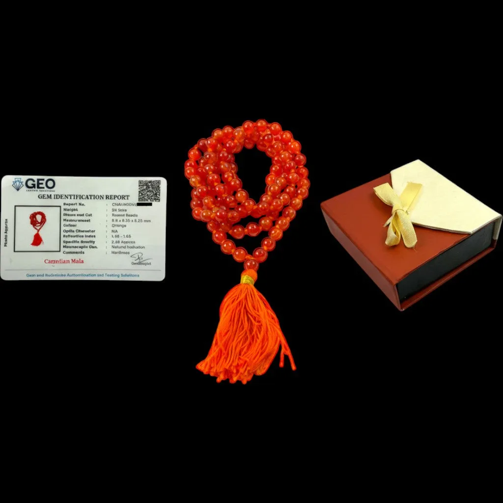 Carnelian Mala (108 beads) 8 mm