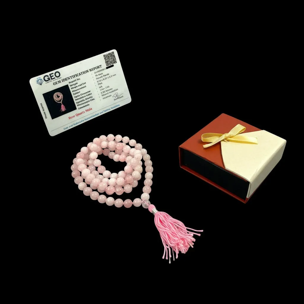 Rose Quartz Mala (108 beads) 8 mm