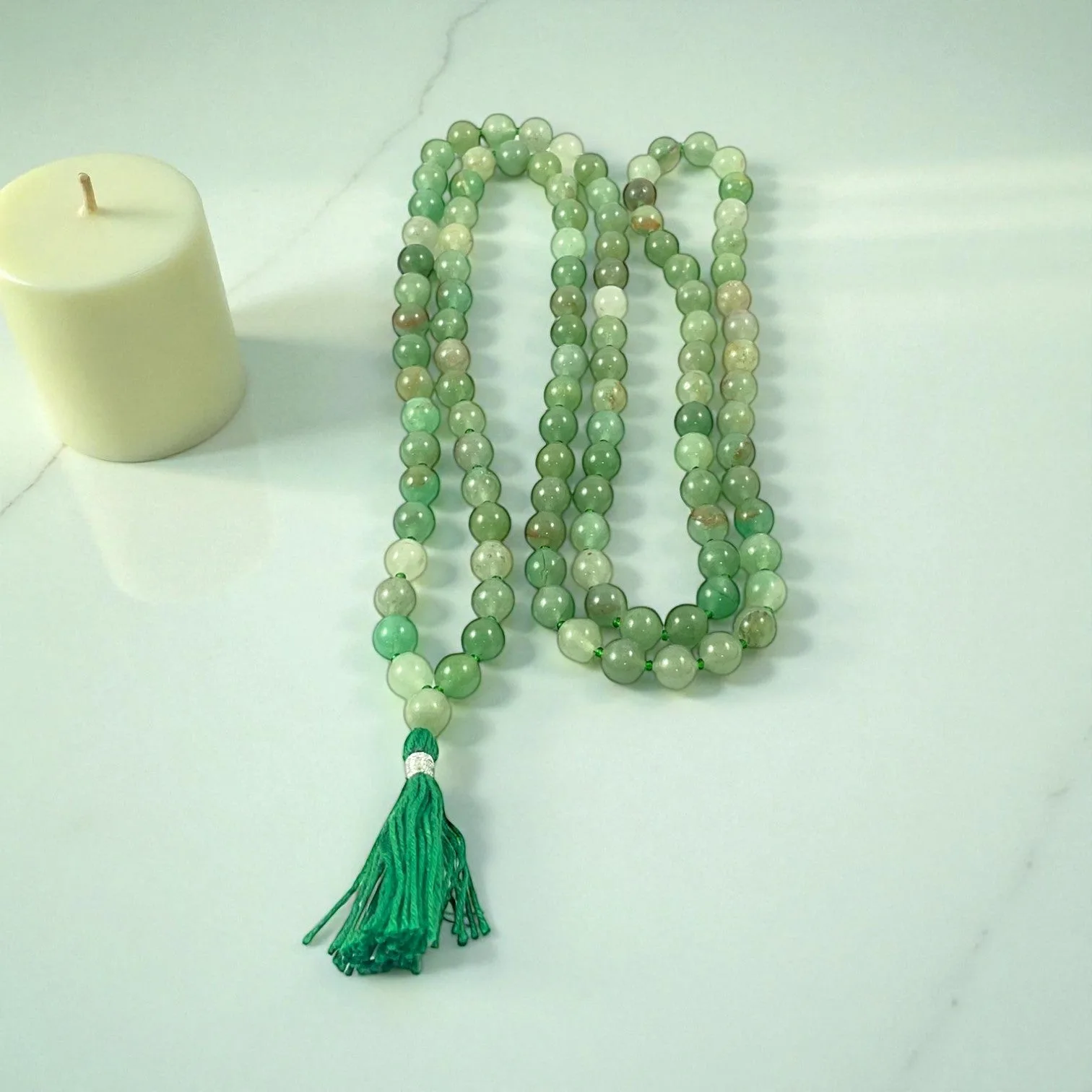 Green Aventurine Mala (108 beads) 8 mm