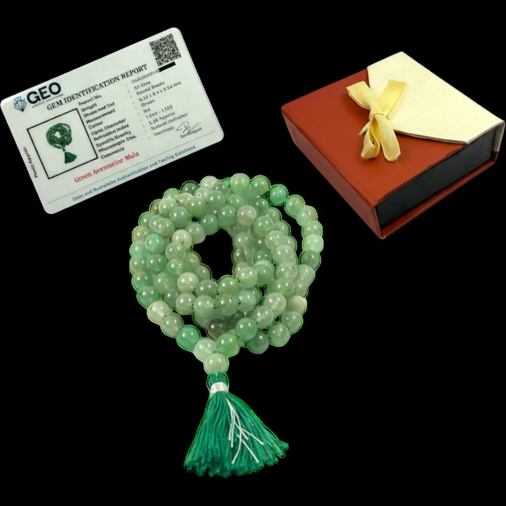 Green Aventurine Mala (108 beads) 8 mm