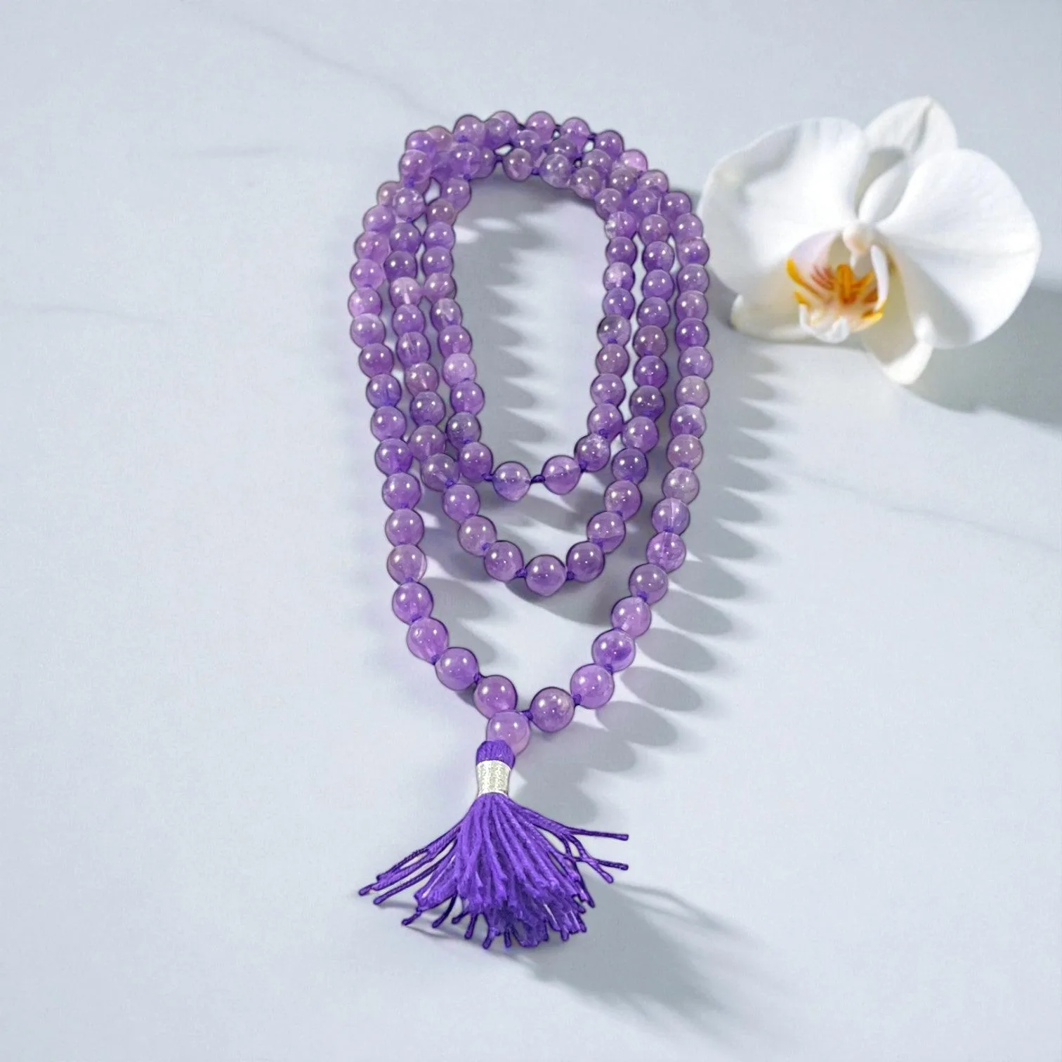 Amethyst (L) Mala (108 beads) 8 mm