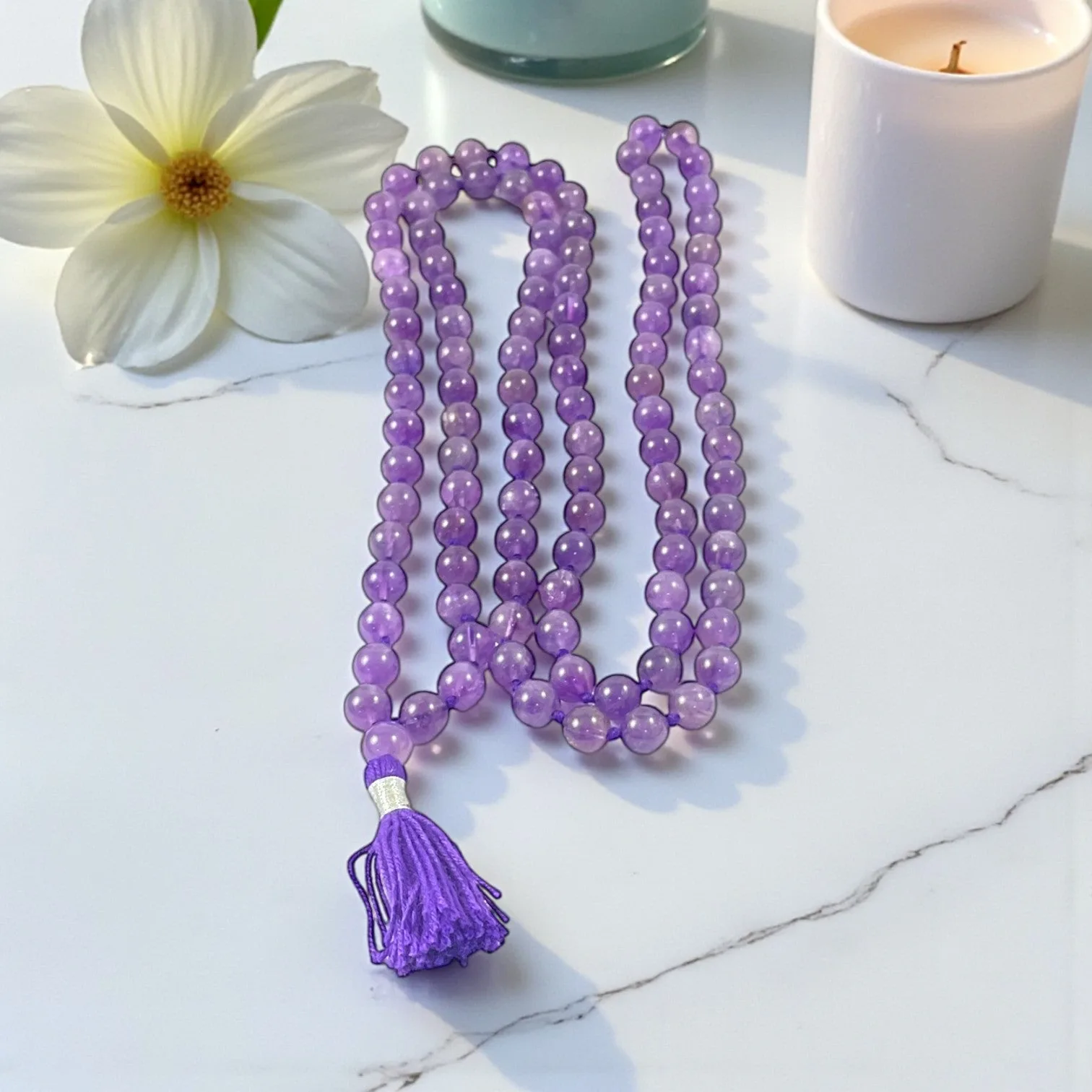 Amethyst (L) Mala (108 beads) 8 mm