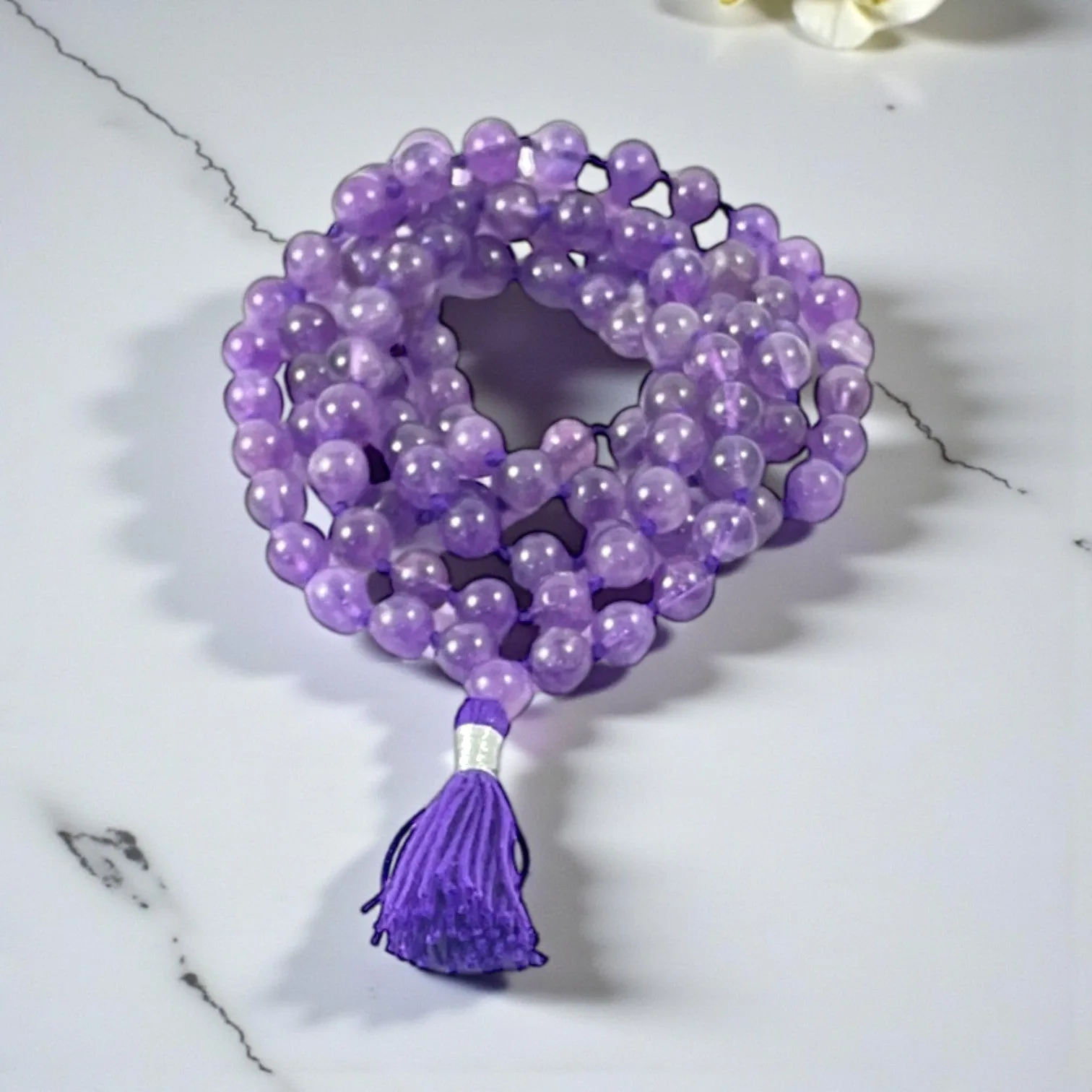 Amethyst (L) Mala (108 beads) 8 mm