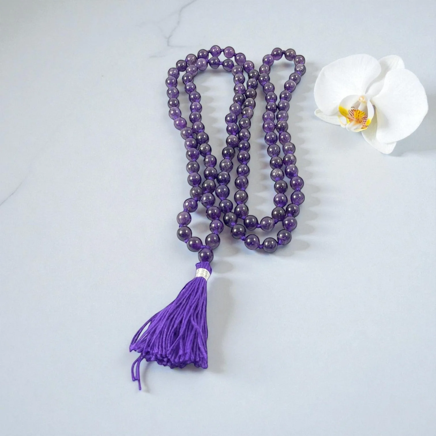 Amethyst Mala (108 beads) 8 mm