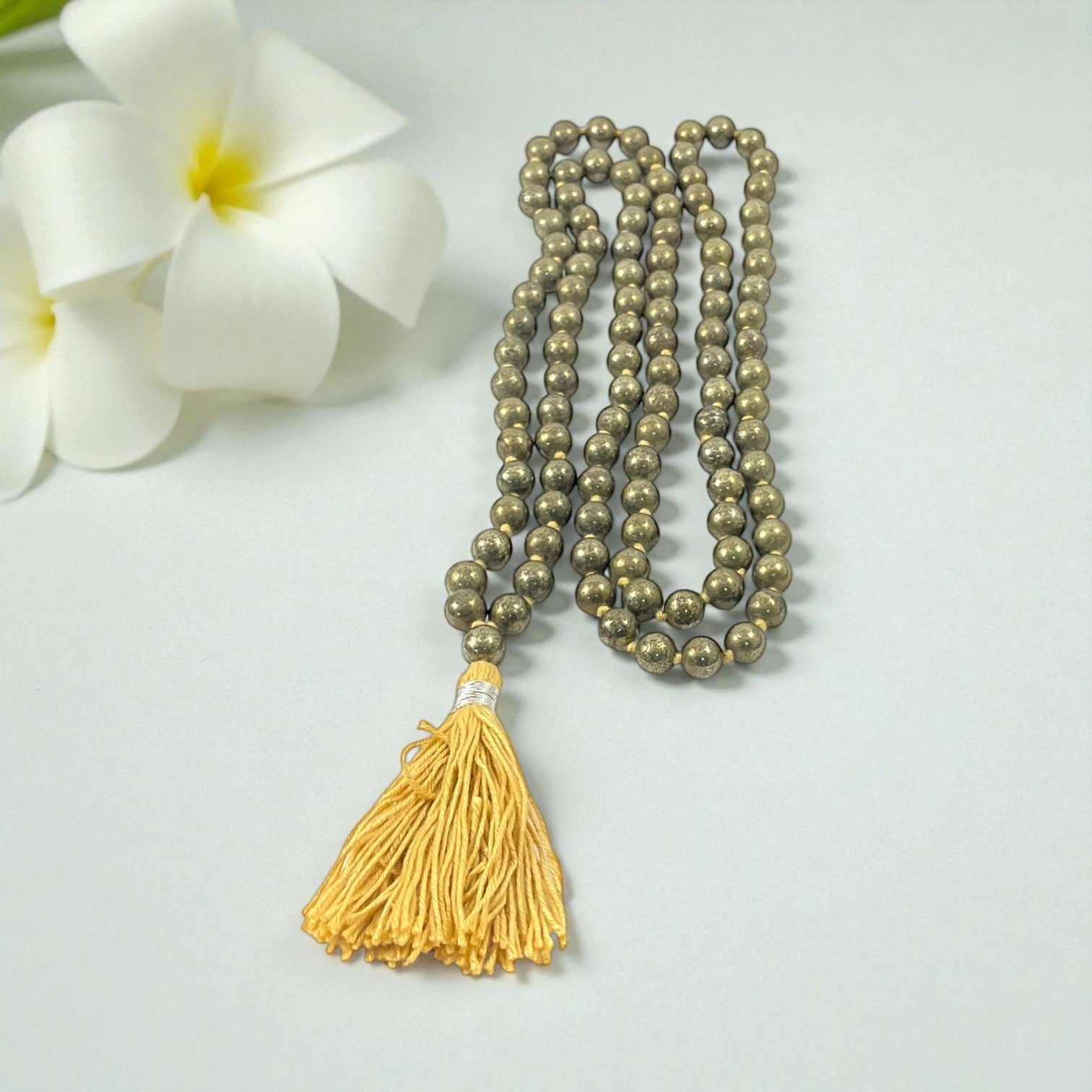 Pyrite Mala (108 beads) 8 mm