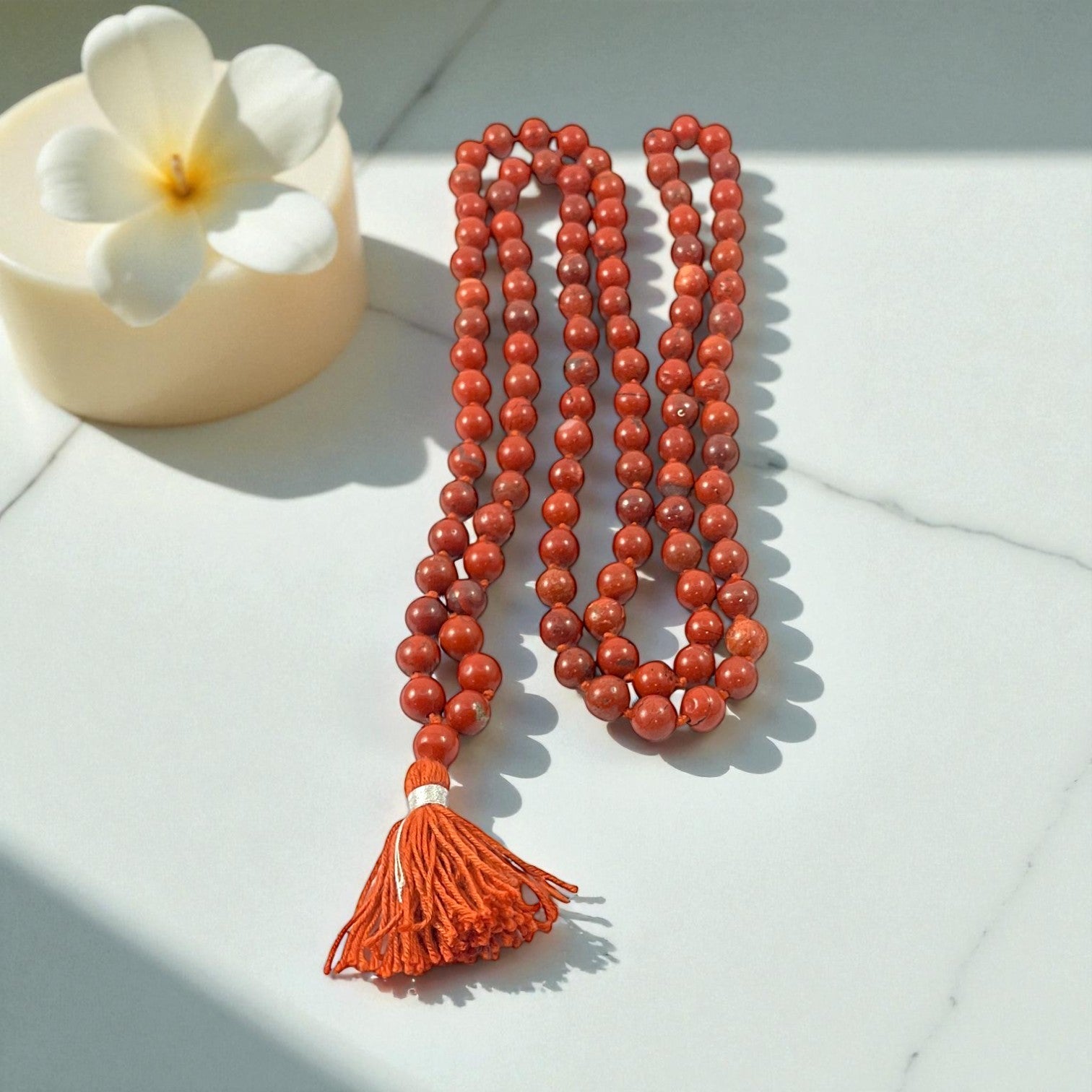 Red jasper Mala (108 beads) 8 mm