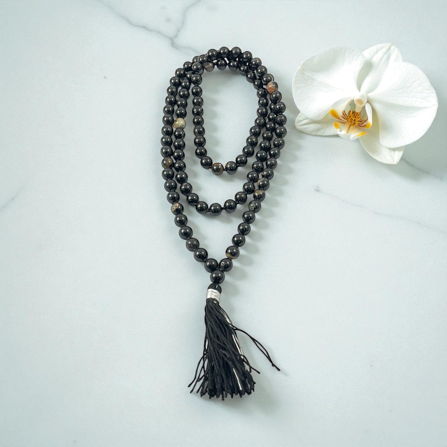Black Tourmaline Mala (108 beads) 8 mm