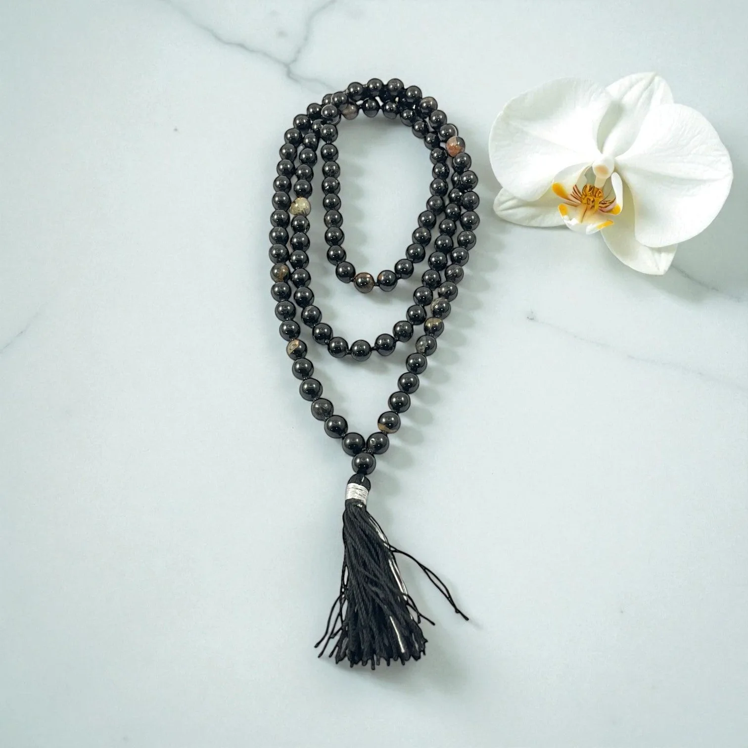 Black Tourmaline Mala (108 beads) 8 mm