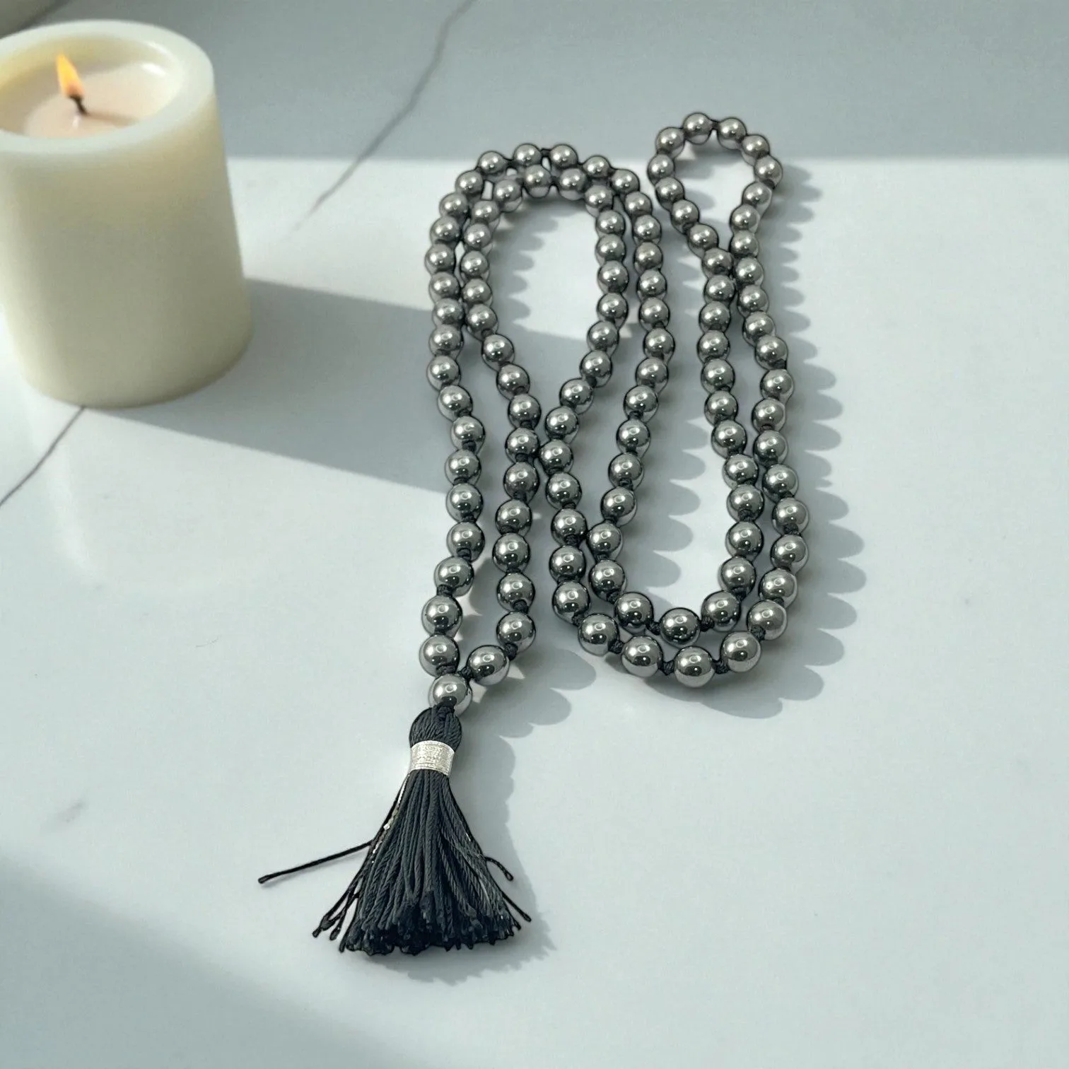 Haematite Mala (108 beads) 8 mm