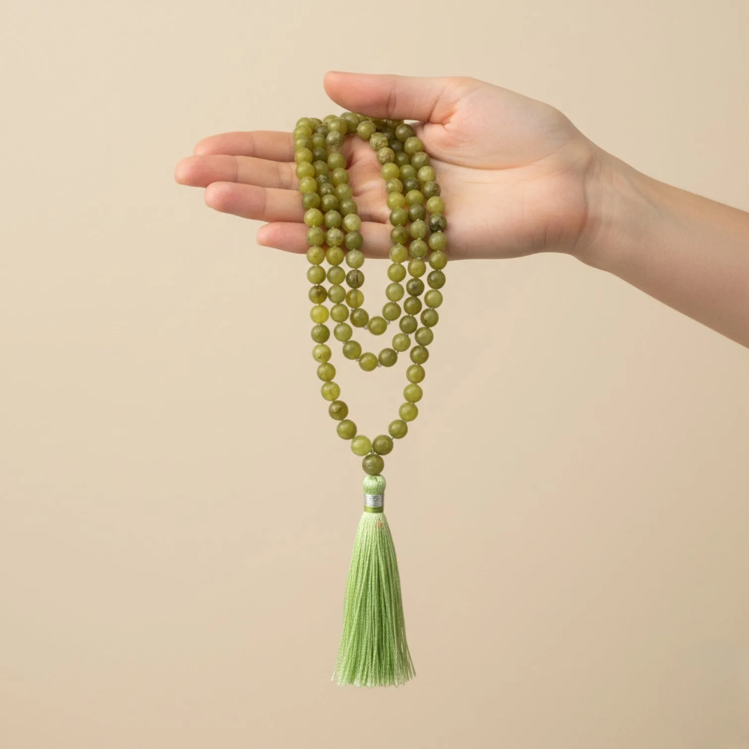 Vessonite Mala (108 beads) 8 mm