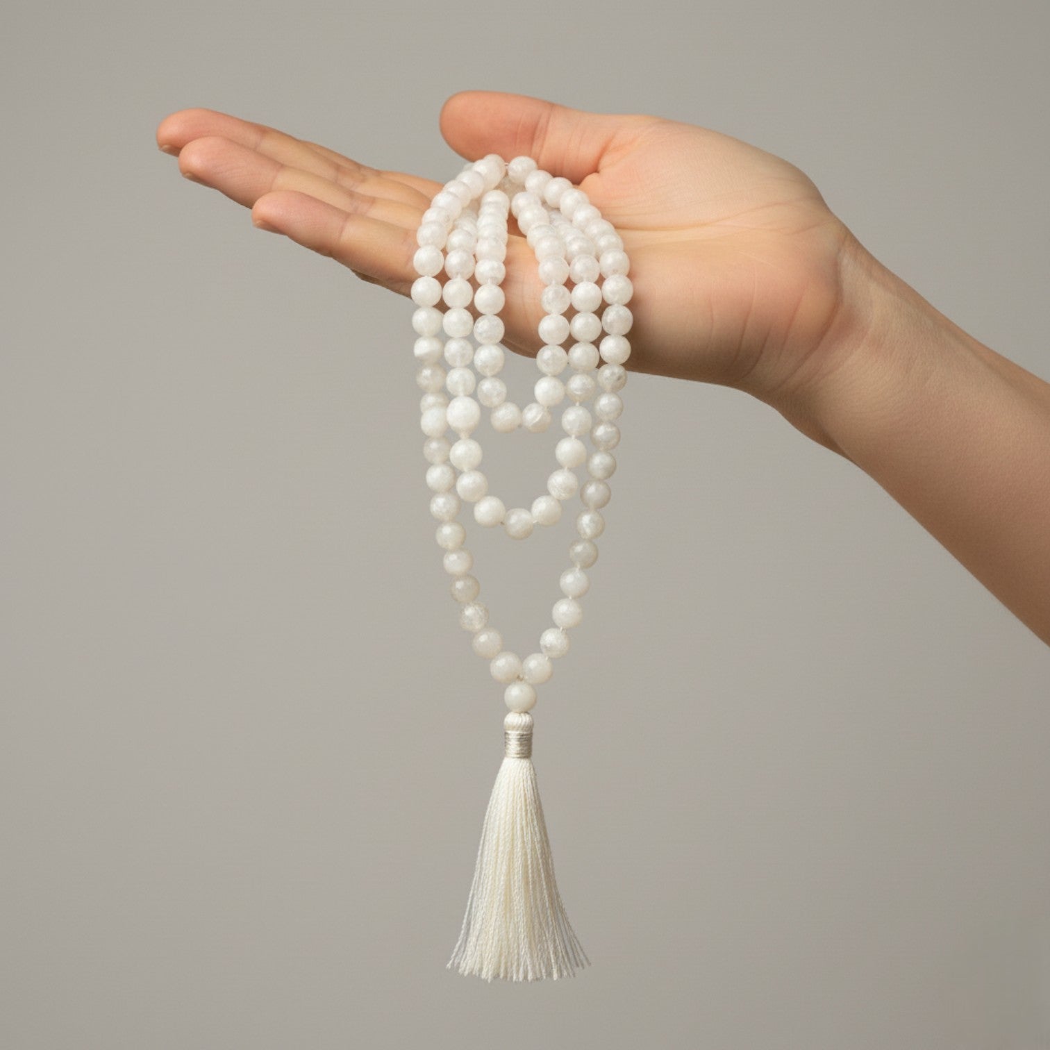 Rainbow Moonstone Mala (108 beads) 8 mm
