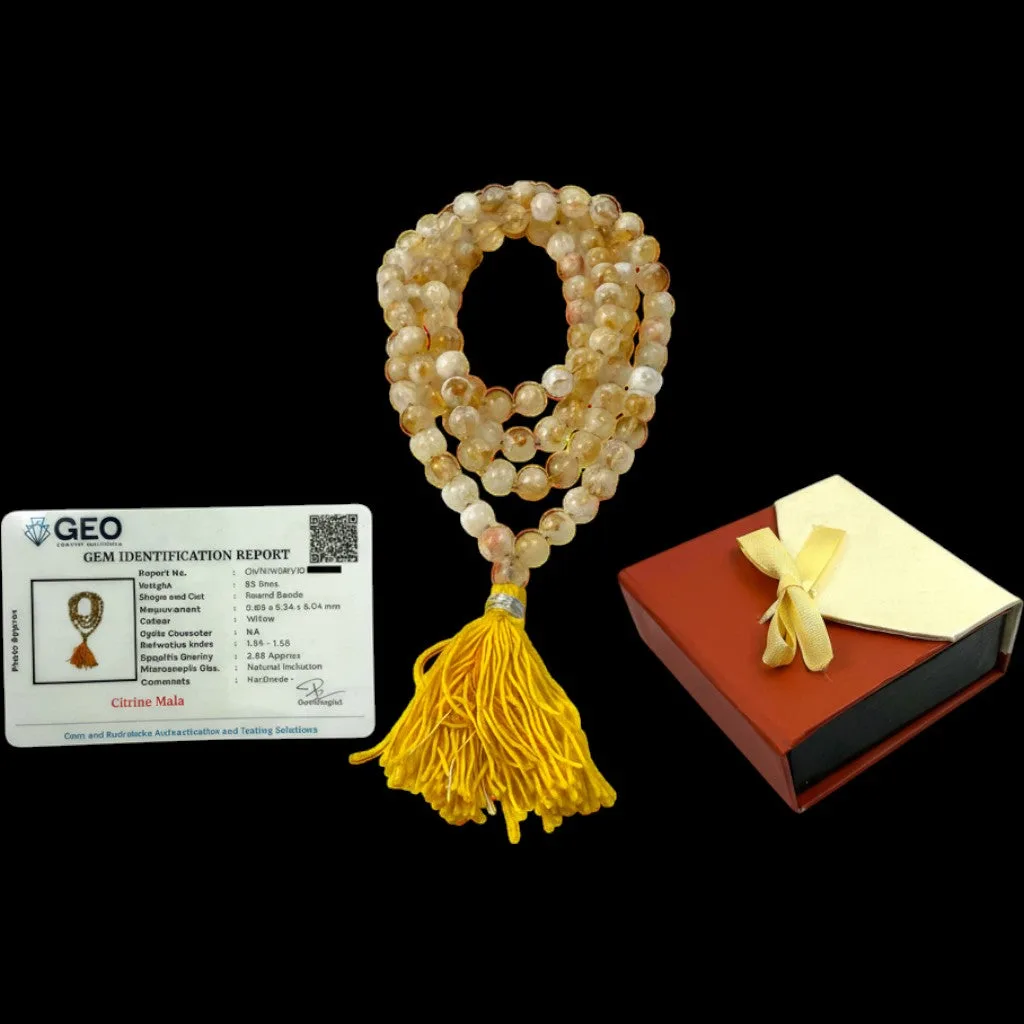 Citrine Mala (108 beads) 8 mm