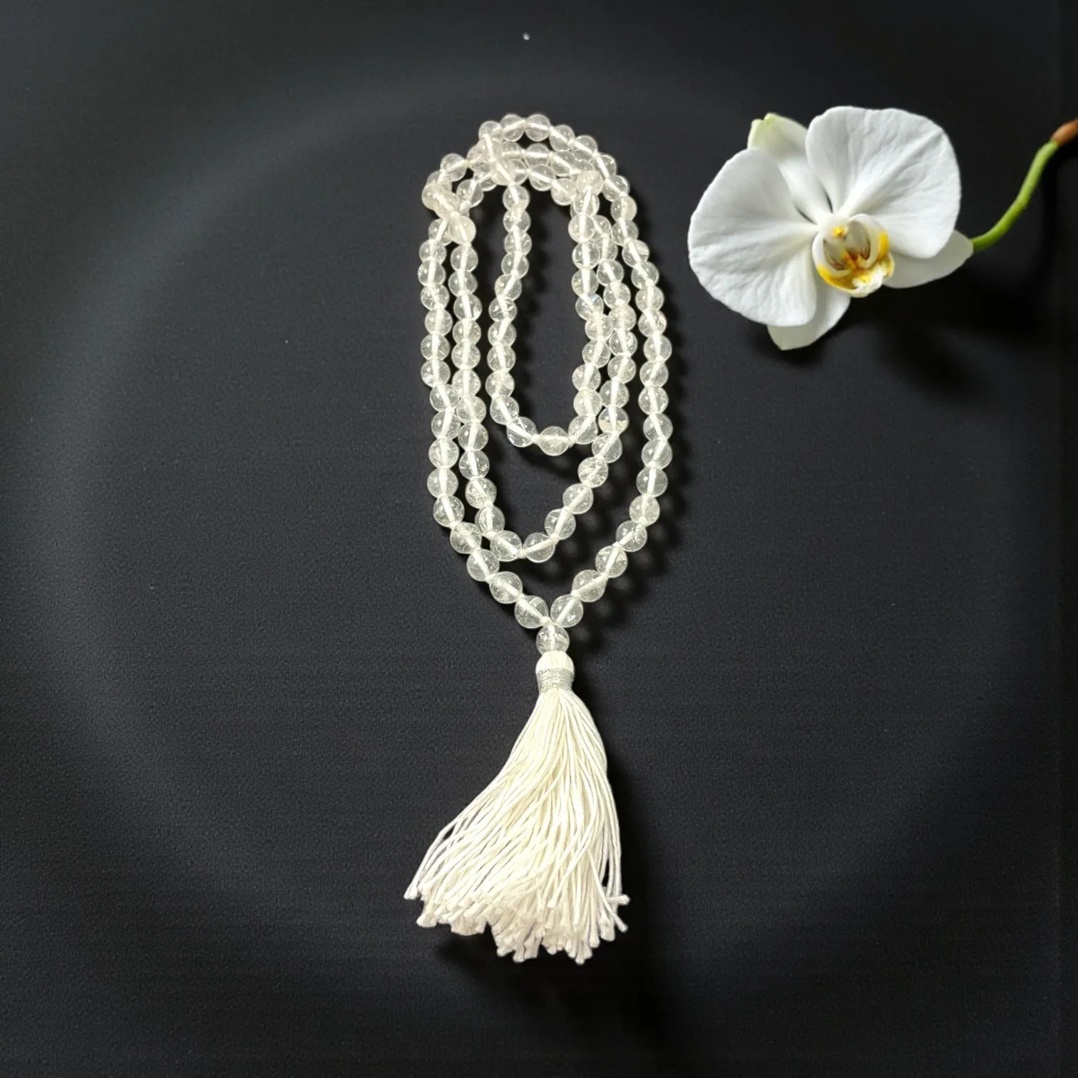 Clear Quartz Mala (108 beads) 8 mm