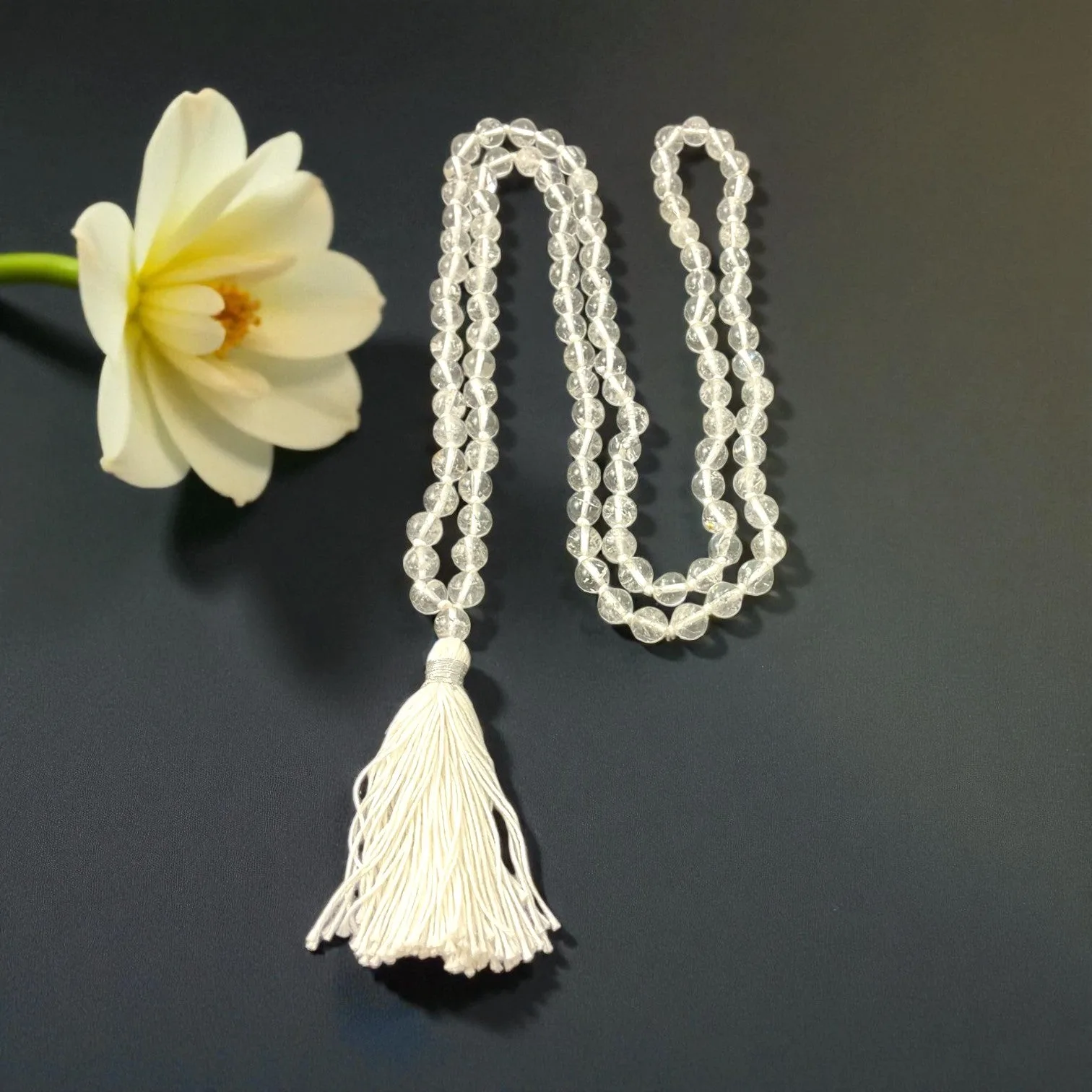 Clear Quartz Mala (108 beads) 8 mm