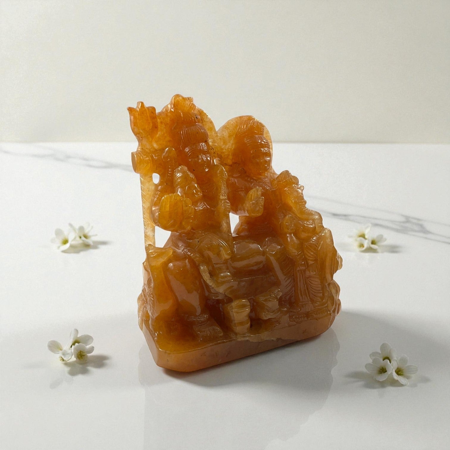Yellow Fluorite Shiva with Family