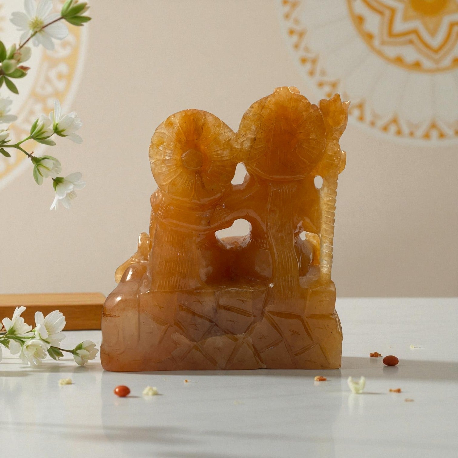 Yellow Fluorite Shiva with Family