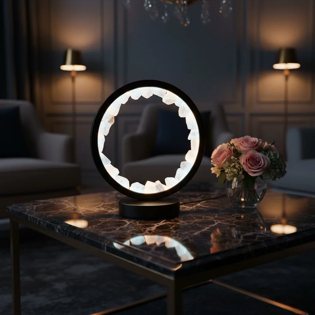Clear Quartz Crystal LED Lamp