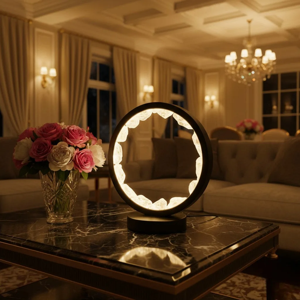 Clear Quartz Crystal LED Lamp