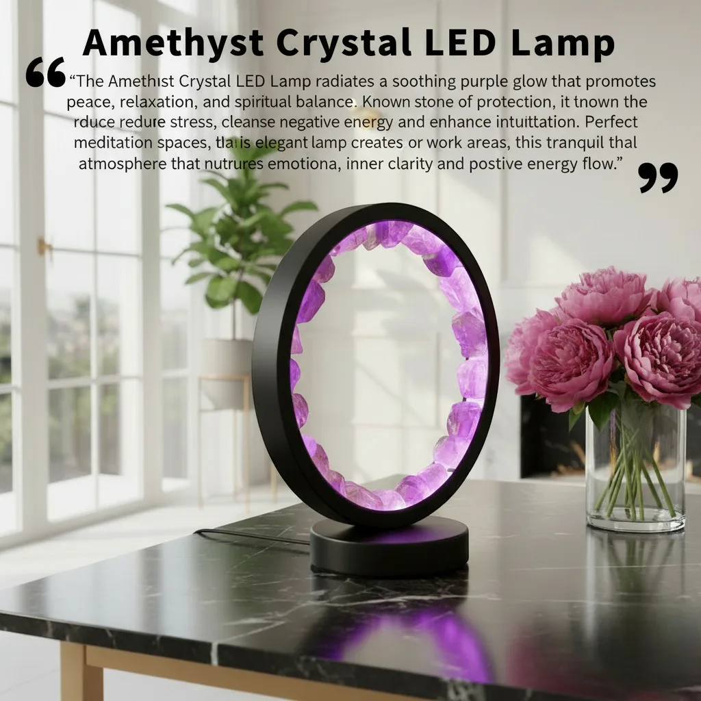 Amethyst Crystal LED Lamp