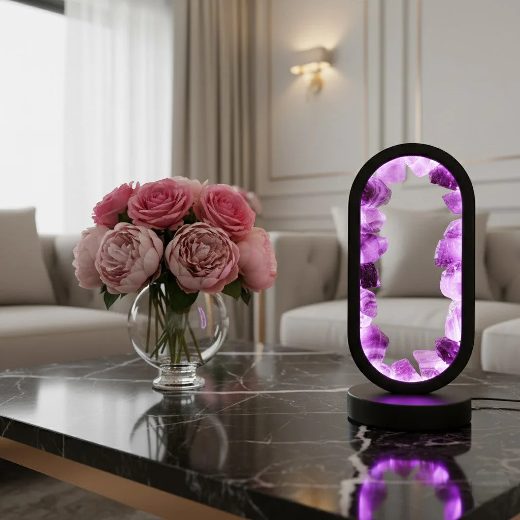 Amethyst Crystal LED Lamp