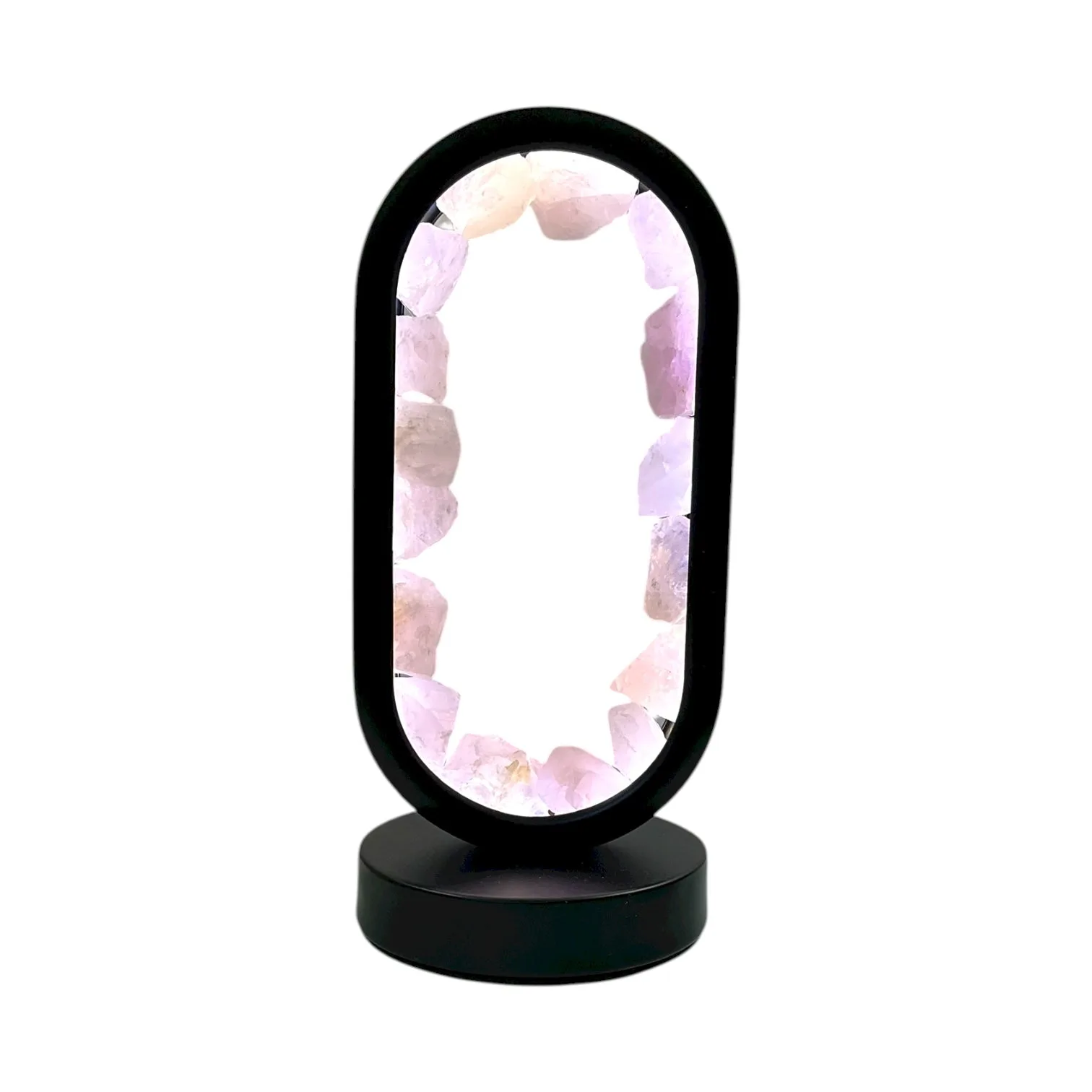 Rose Quartz Crystal LED Lamp