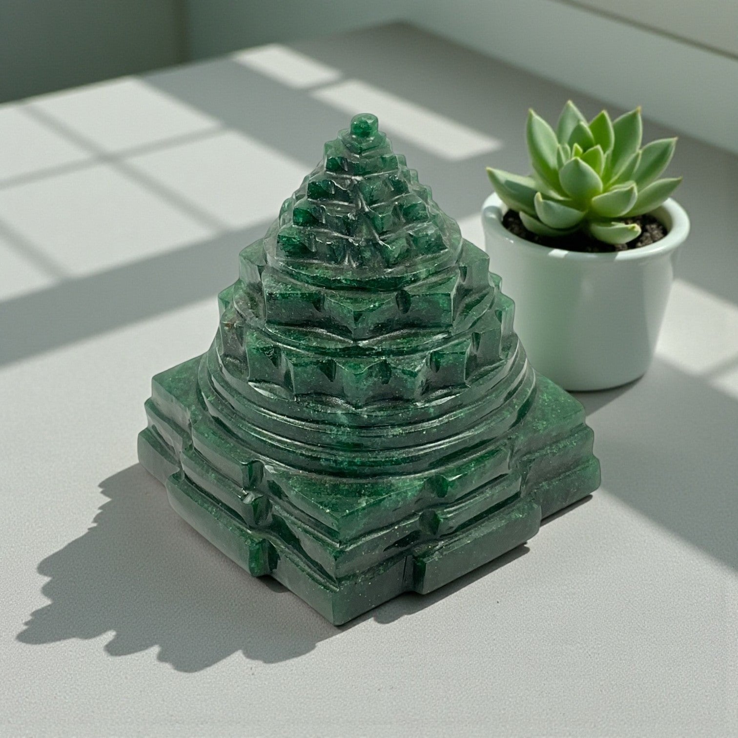 Green Aventurine Shri Yantra ( small)