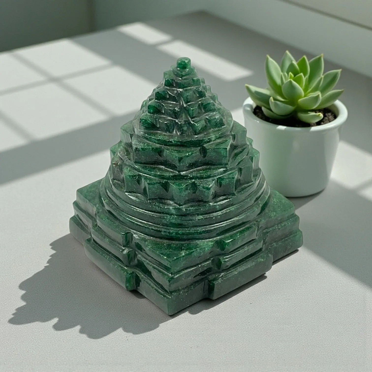 Green Aventurine Shri Yantra ( small)