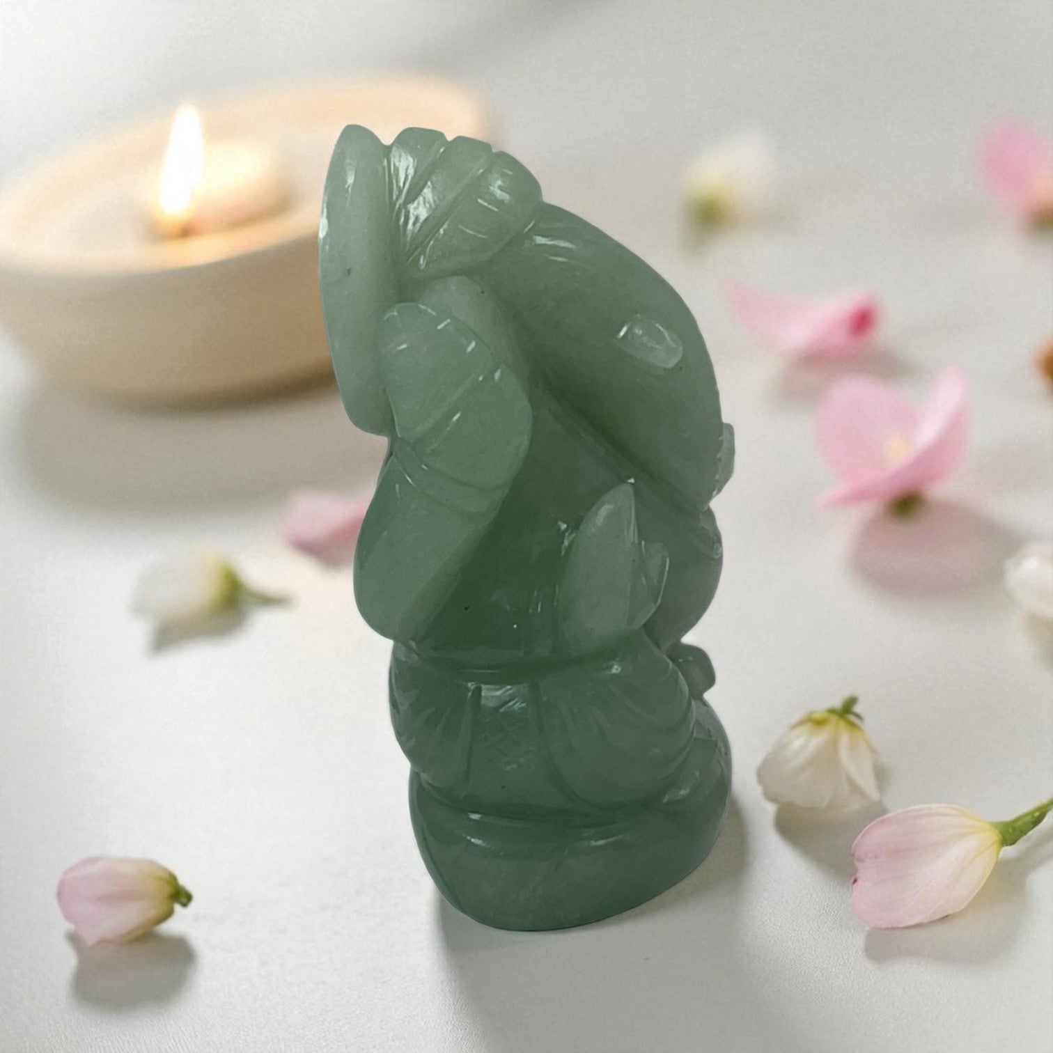 Natural Green Aventurine Ganesha Idol