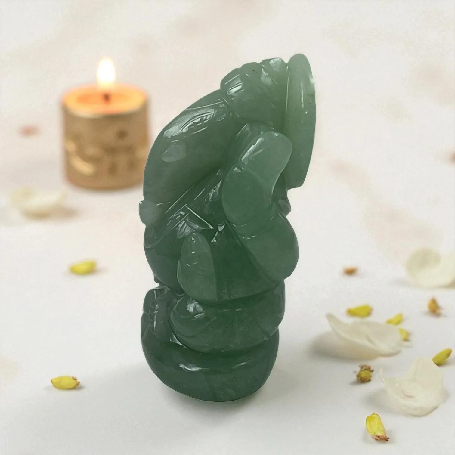 Natural Green Aventurine Ganesha Idol