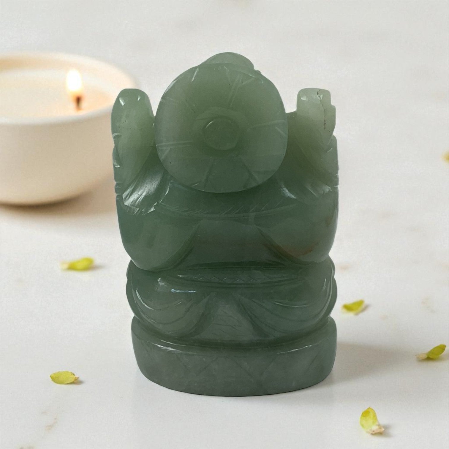 Natural Green Aventurine Ganesha Idol
