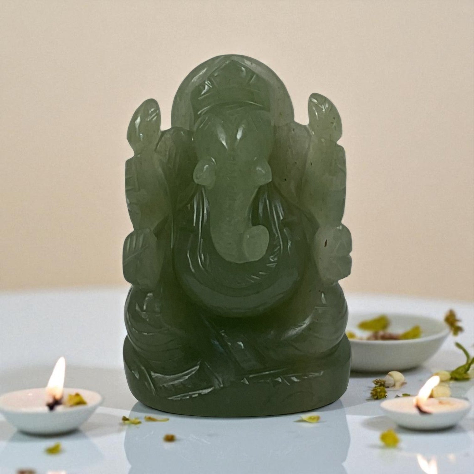 Natural Green Aventurine Ganesha Idol