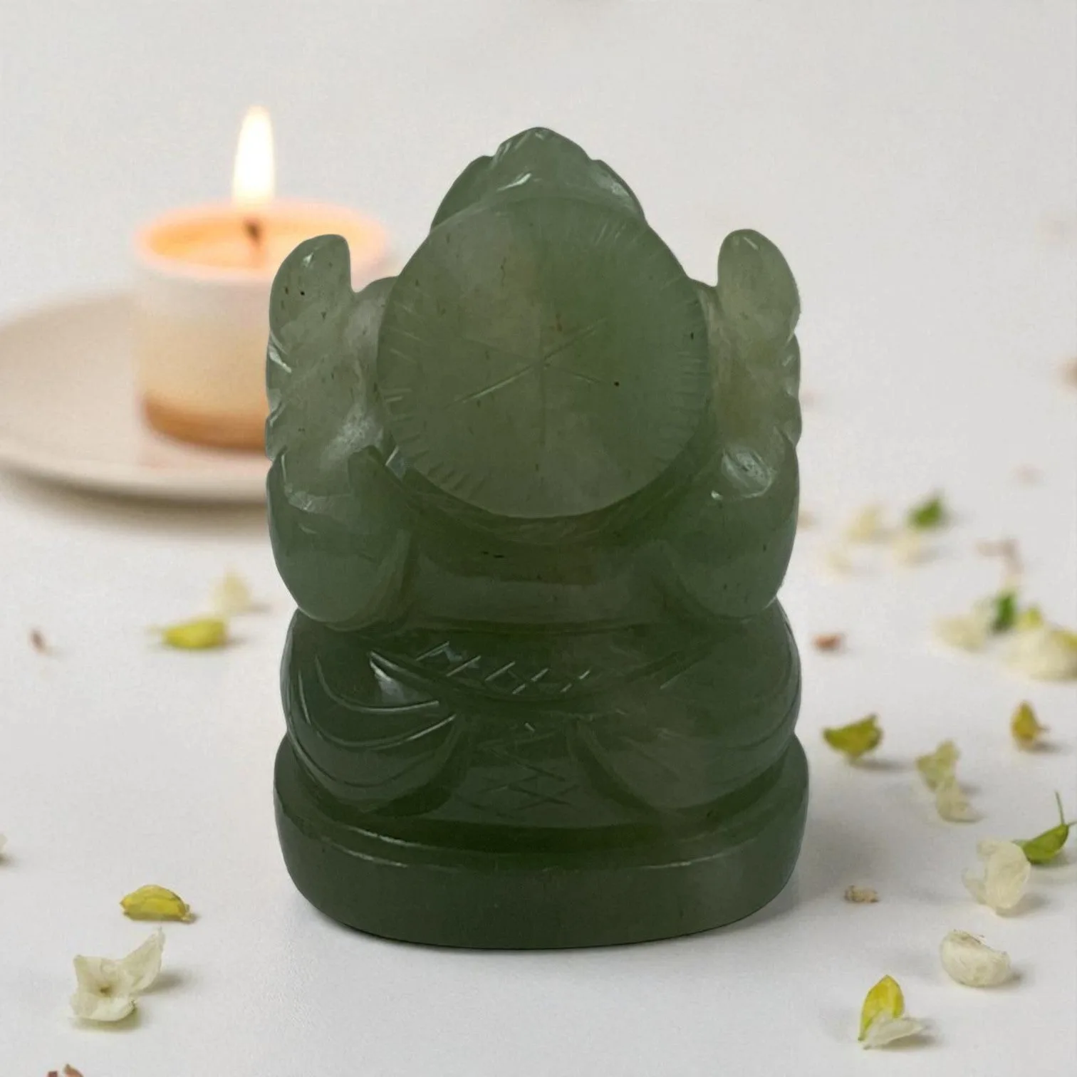 Natural Green Aventurine Ganesha Idol
