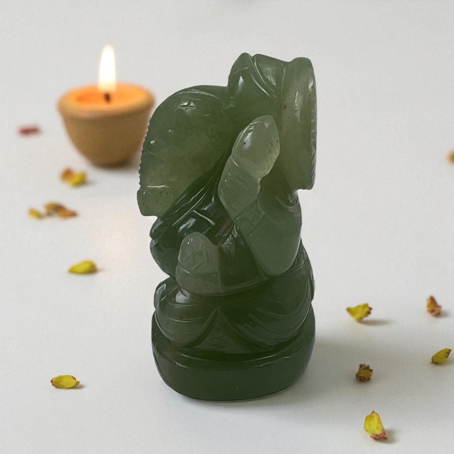 Natural Green Aventurine Ganesha Idol