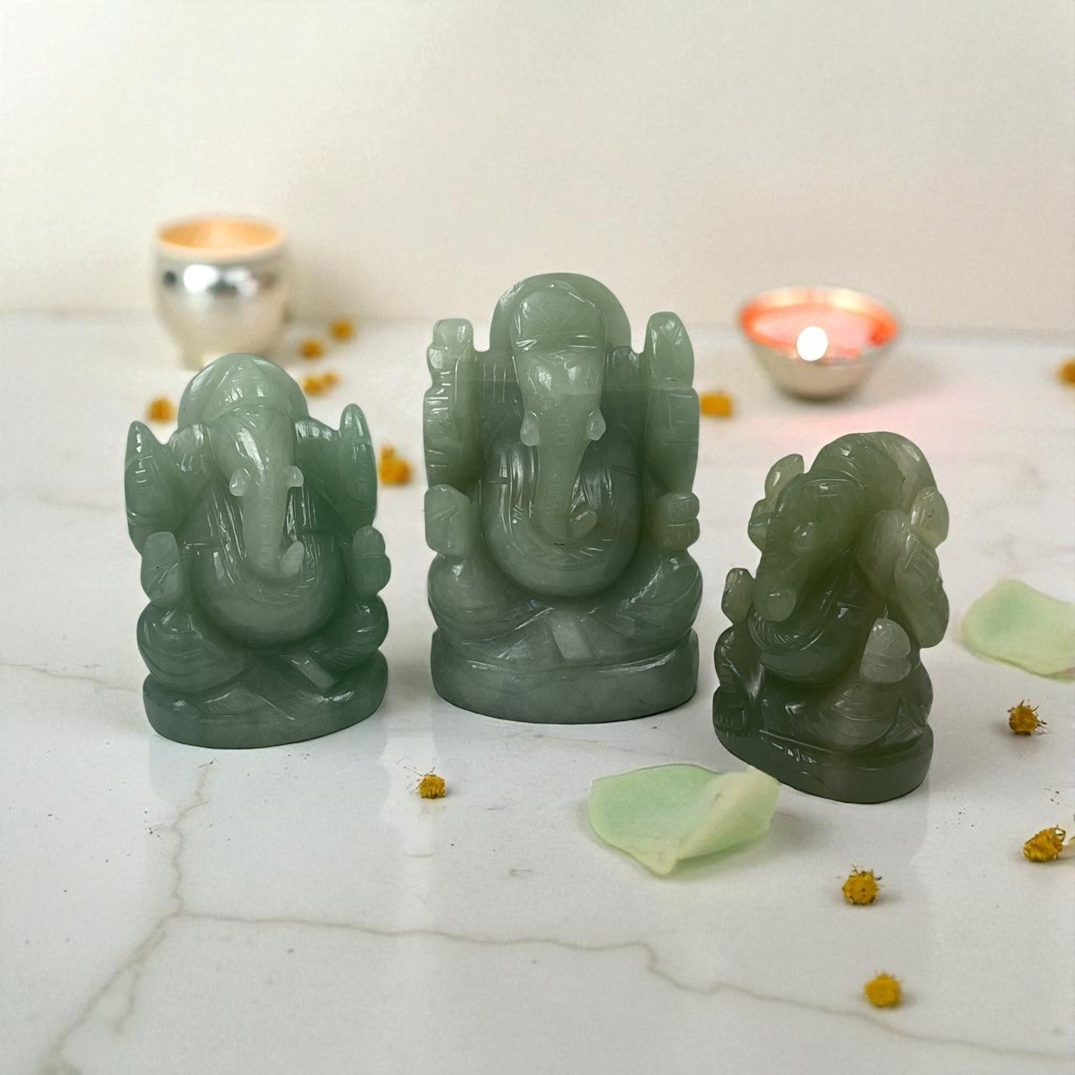 Natural Green Aventurine Ganesha Idol